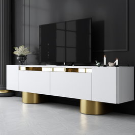 Hanah Home Bohem Soporte para TV Blanco y Dorado
